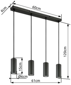 Globo 57918-4H - Csillár zsinóron JAMES 4xGU10/25W/230V