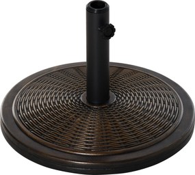 Outsunny Kert Napernyő Alap, Nettó Tömege 13 kg, Retro Cement Napernyő Állvány 35mm/38mm/48mm Oszlopokhoz, Teraszra, Kültéri Patio, Ø48x34 cm Bronzin