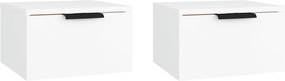 vidaXL 2 db fehér falra szerelhető éjjeliszekrény 34 x 30 x 20 cm