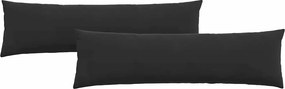vidaXL Kanapé párnák 2 pcs Fekete 145 x 40 cm Bársonyos szövet