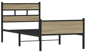 vidaXL sonoma tölgy színű szerelt fa ágykeret matrac nélkül 107x200 cm