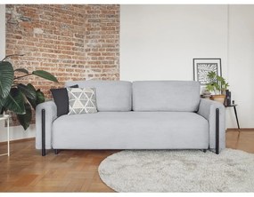 Szürke kordbársony kinyitható-tárolóhelyes kanapé 244 cm Arcadova – ELTAP