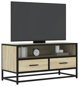 sonoma tölgyszínű szerelt fa és fém TV-szekrény 80x34,5x40 cm