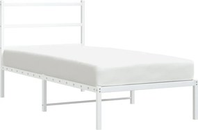 vidaXL fehér fém ágykeret fejtámlával 90x190 cm