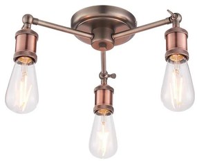 Endon 76124 - HAL spotlámpa 3xE27/10W/230V matt króm/réz