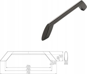 Bútorfogantyú Siro 2415-192ZN16 fényes antracit