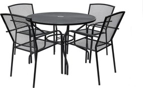 ROJAPLAST Kerti fém asztal lyukkal a napernyő számára