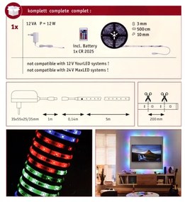 Paulmann 70513 - LED RGB/10W Dimmelhető szalag SIMPLED 5m 230V + távirányító