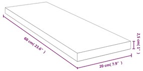 bambusz fali polc 60x20x2,5 cm