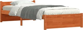 vidaXL Ágykeret Faggyú barna 205.5 x 95.5 x 51 cm Tömör fenyőfa