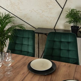 Szék zöld színben, bársony kárpittal. RICK