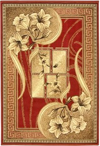 Olcsó Virágos Szőnyeg Bordó Bézs Étkező Nappali Hálószoba Arany 250x350 cm