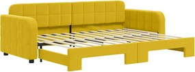 vidaXL sárga kihúzható bársony heverő 80 x 200 cm