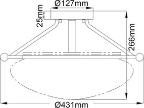 Quintiesse BELLE QN-BELLE-SF-PN Plafonlámpa 3x40W/E14