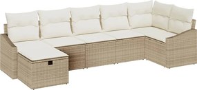 vidaXL Kanapé Szett párnával 7 pcs polirattan