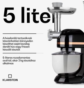 Klarstein Lucia Elegance, konyhai robotgép, mixer, húsdaráló, 1800 W, BPA mentes