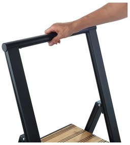 Stepladder II. fekete alumínium csúszásmentes összecsukható létra - Wenko