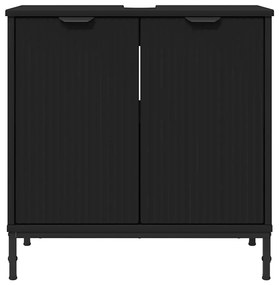 Fürdőszobai mosdószekrény Fekete 60.5 x 33.5 x 61 cm Faanyag