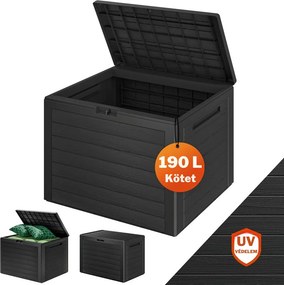 WOODEBOX tárolódoboz, 190L, 78x44x55 cm, antracit Prosperplast