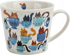 Porcelán bögre 610 ml egyenes Macskák csészékben