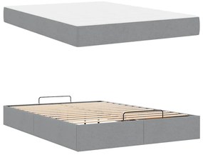 Ágykeret matracmal Világosszürke 140 x 190 cm szövet