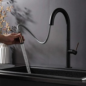 REA APOLLO Black/Rose Gold mosogató csaptelep