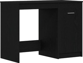 vidaXL Asztal tárolóval Fekete tölgy 100 x 50 x 76 cm Faanyag