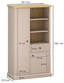Regál Indices (taupe + kő tölgy) . Akció -15%. 1116865