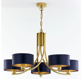 Jupiter 2094 - Láncos csillár ARTHUR 5xE27/15W/230V kék/arany