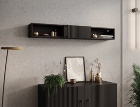 RAFTT fali polc ajtóval 150 cm, fekete