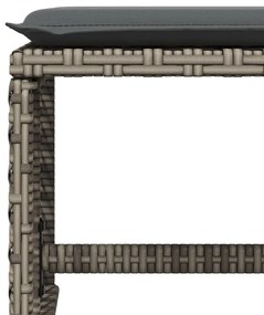 4 db szürke polyrattan kerti szék párnával 41 x 41 x 36 cm