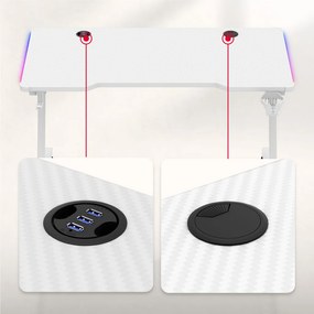 Gamer asztal, 120 x 60 cm, fehér