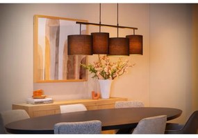 Lucide 45409/04/30 - Csillár zsinóron MAYA 4xE27/40W/230V fekete