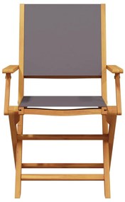 6 db antracitszürke szövet és tömör fa összecsukható kerti szék