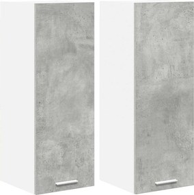 vidaXL Függő szekrény 2 pcs Beton szürke és fehér 30 x 31 x 80 cm
