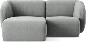 Szürke zsenília sarokkanapé (bal oldali-heverő résszel) Lani – Makamii