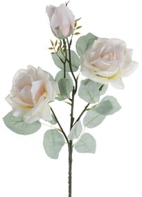 Selyemvirág rózsa ág 3 fejjel, 64.5cm magas - Pezsgő