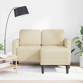 krémszínű anyagból 2 üléses kanapé L-alakú kanapéval 125 cm