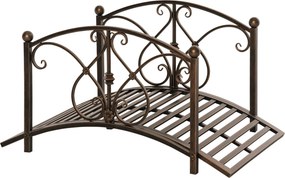 Outsunny Vintage Fém Kerti Híd, Dekoratív Híd Virágos Elemmel, 99x68x53cm, Bronz | Aosom