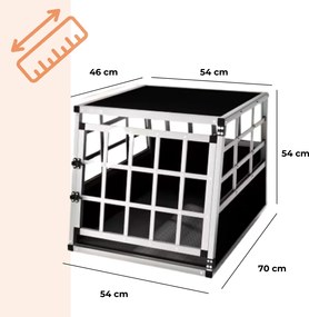 BRUNO kutyaszállító box, 70x54x51cm, ezüst/fekete Cadoca