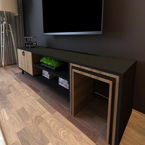 TV asztal/szekrény Zirion (tölgy + fekete). 1072429