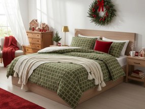 Renforcé pamut ágynemű BLOMORA zöld Ágyneműhuzat mérete: 2 db 70 x 90 cm | 200 x 220 cm