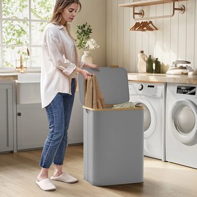 Műanyag szennyestartó kosár, szürke