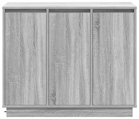 LED-es oldalszekrény, szürke Sonoma, 90x32x75 cm, mérnöki fa