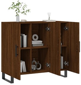 barna tölgy színű szerelt fa tálalószekrény 90 x 34 x 80 cm