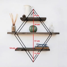 Fali polc 60x60 cm lucfenyő