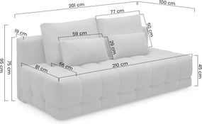 Tuko kinyitható kanapé tárolóval - zöld Freya 210-09 dzsörzé