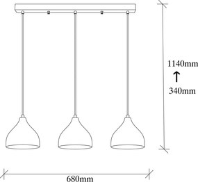 Tattoo függőlámpa, fekete-arany