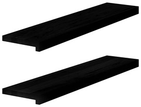 ablakpárkányok 2 db sötétbarna 90x20x2 cm tömör fa tölgyfa