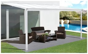 alumínium pergola LANITPLAST WALL 33 fehér + clear PC LG2085